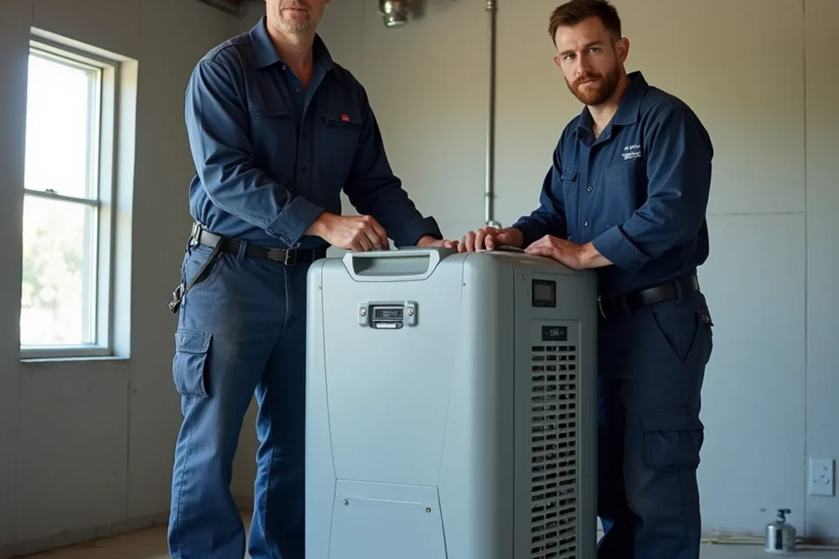 Commercial low grain refrigerant dehumidifier running to manage ac drain line leak ceiling