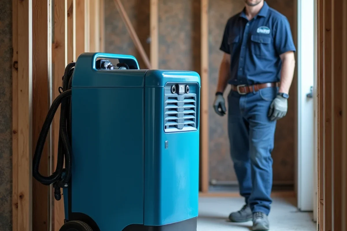 Commercial low grain refrigerant dehumidifier running to manage burst pipe what to do