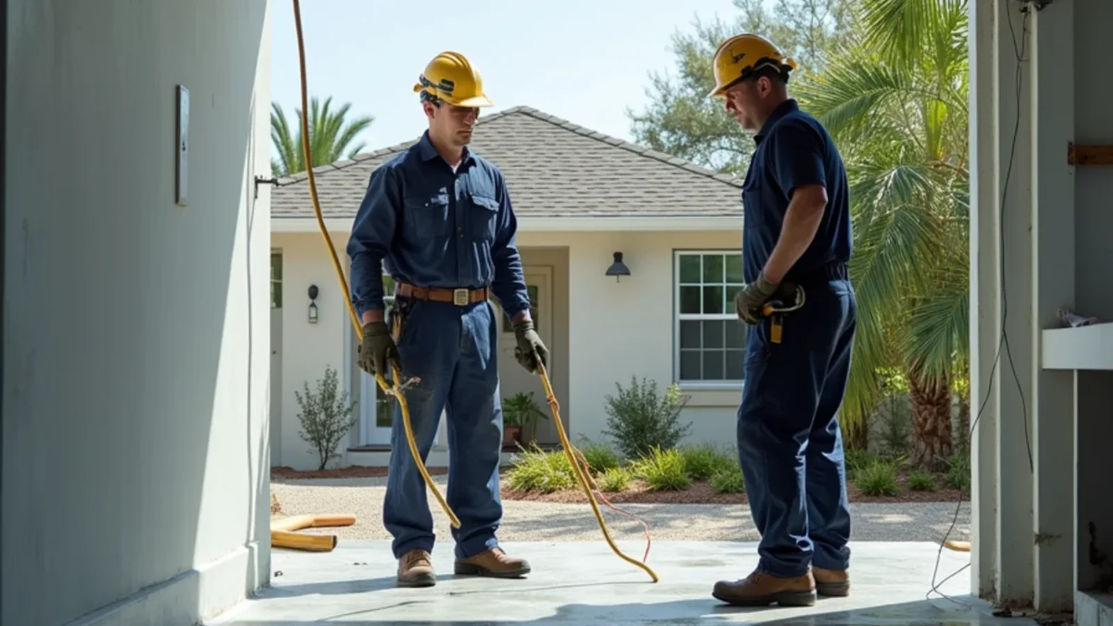 Emergency roof tarp installed securely over damaged valley flashing on Orlando house