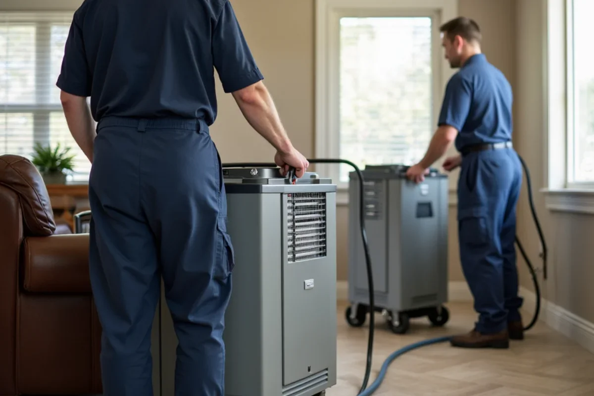Industrial low grain refrigerant dehumidifiers operating inside Altamonte Springs living room