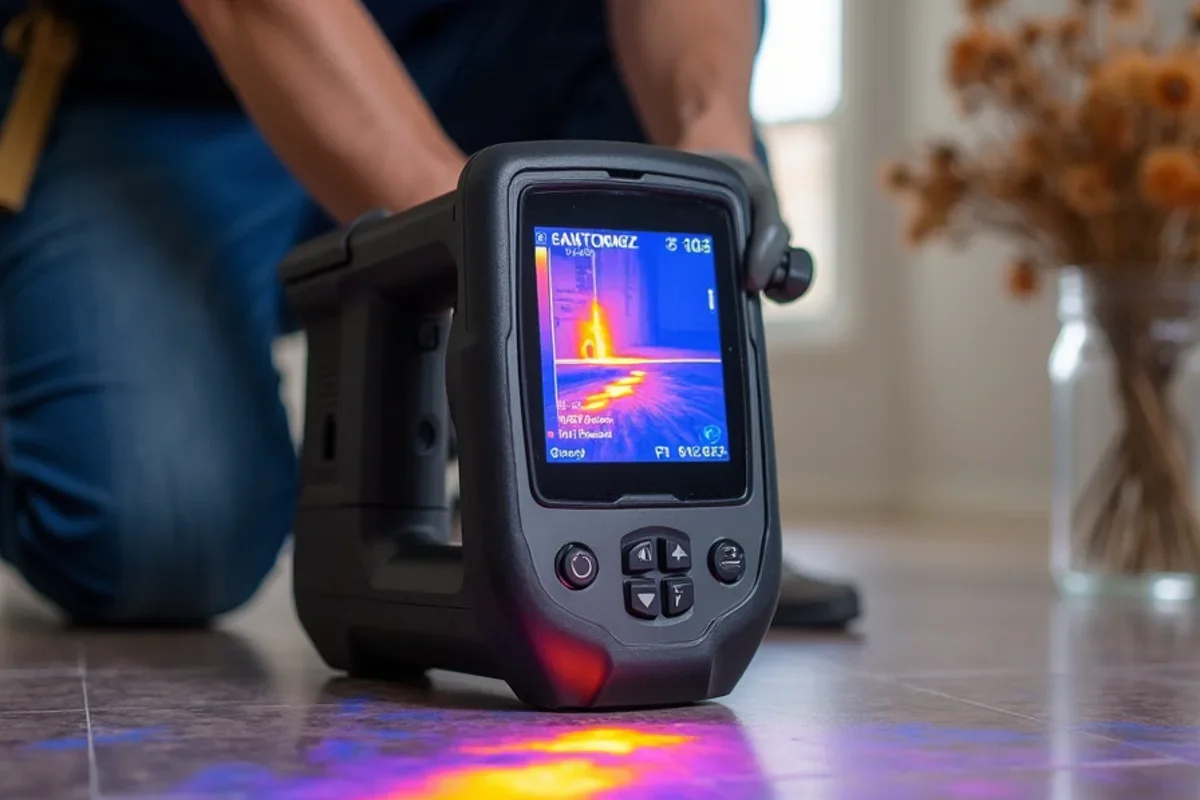 Infrared thermal imaging camera tracing water migration under flooring in Altamonte Springs