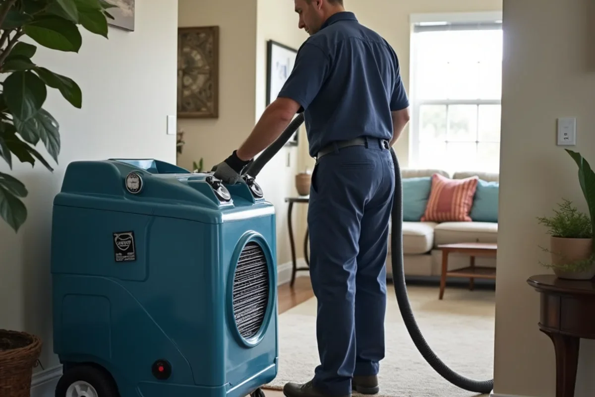 Industrial low grain refrigerant dehumidifiers operating inside Apopka living room