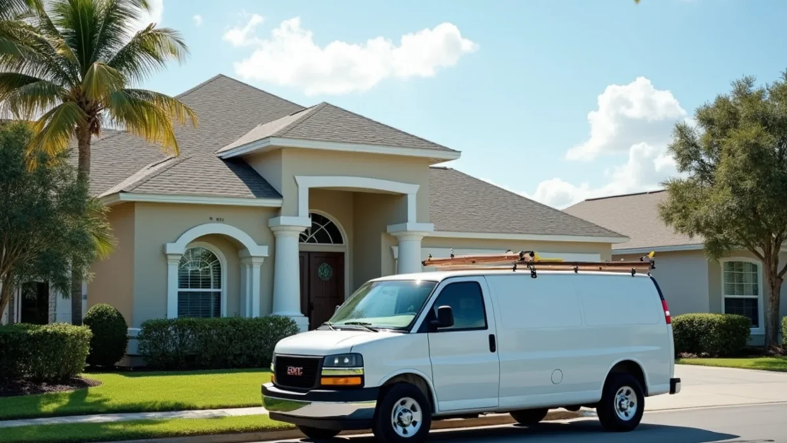 Emergency water damage restoration and structural drying technician working in a Lockhart FL home