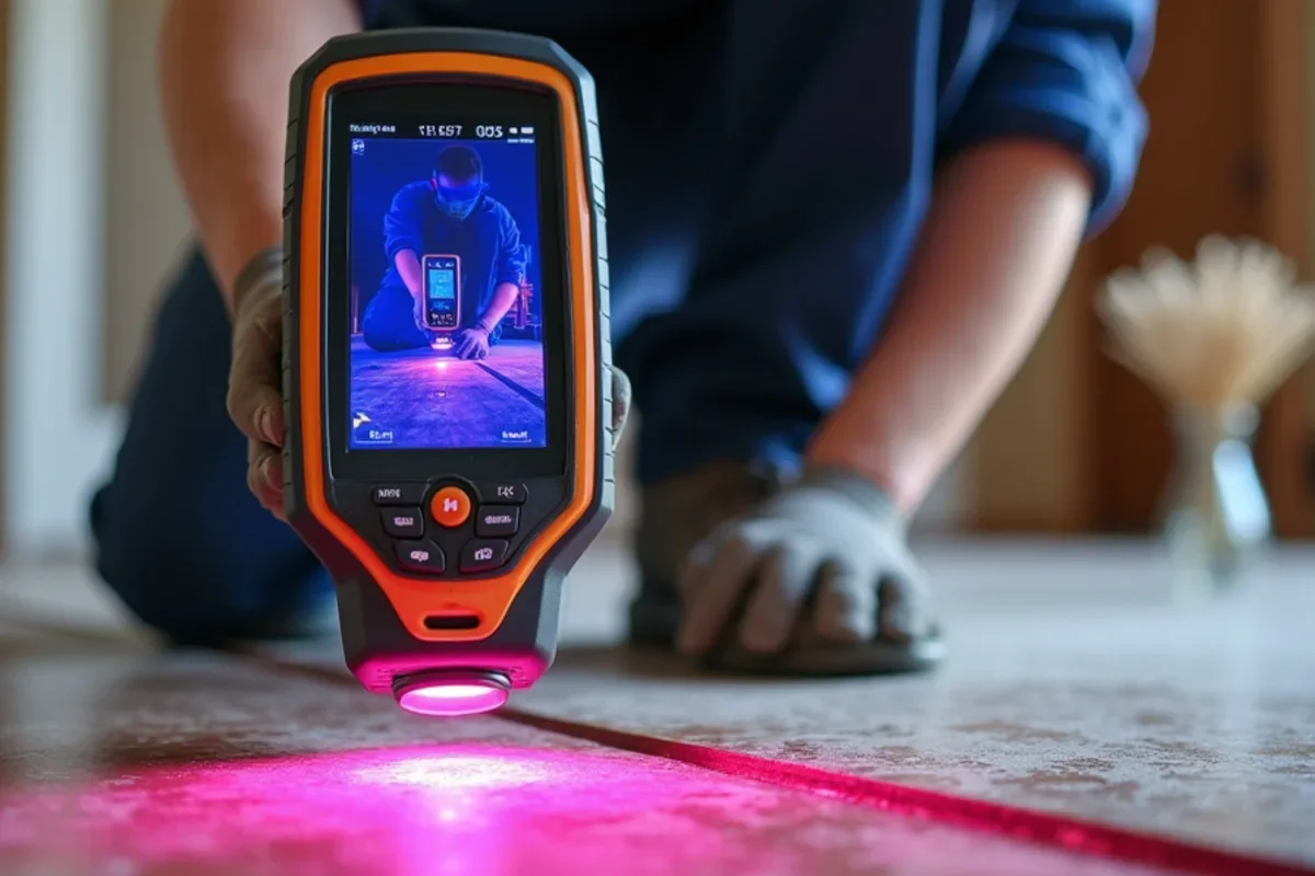 Infrared thermal imaging camera tracing water migration under flooring in Oak Ridge