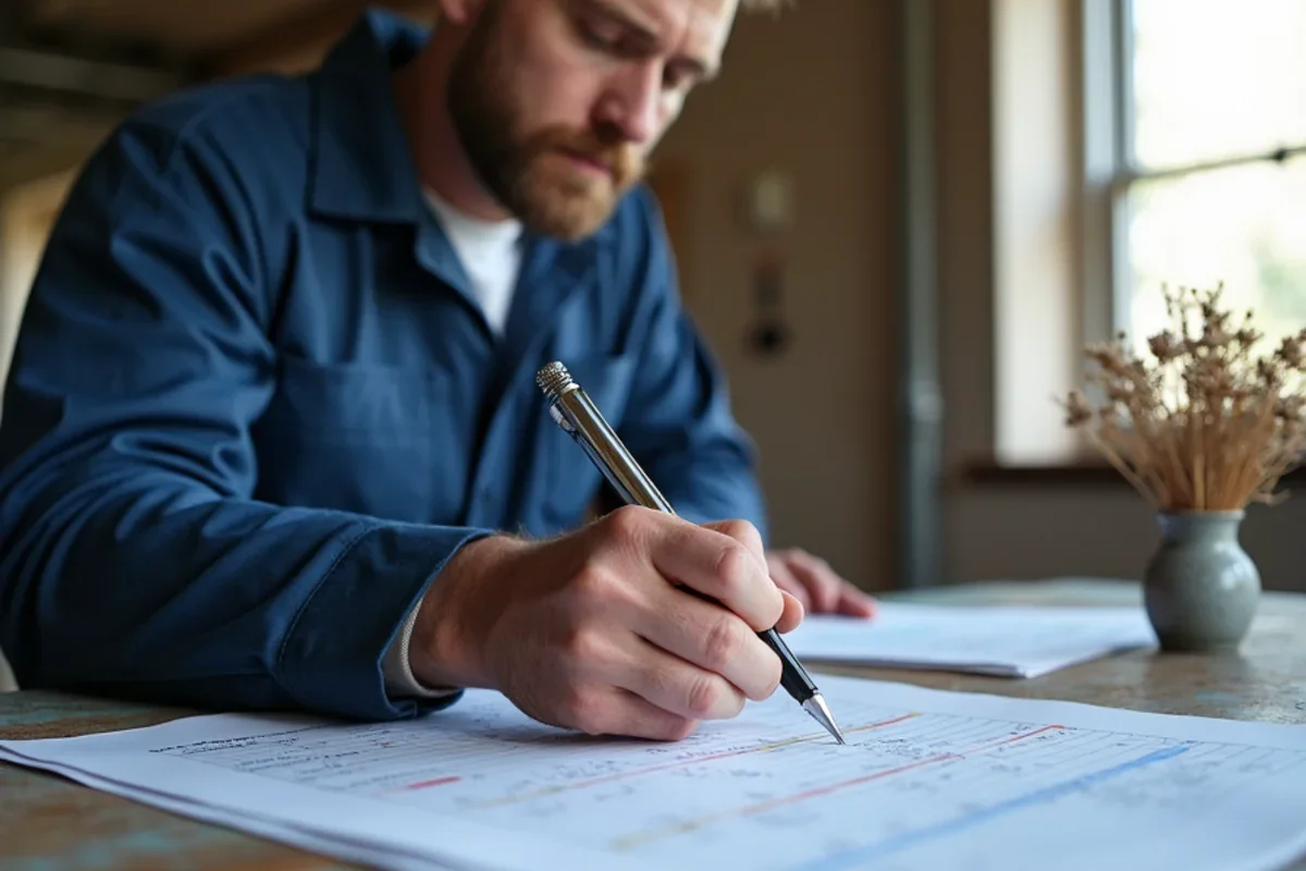 Certified technician documenting moisture levels on daily drying log